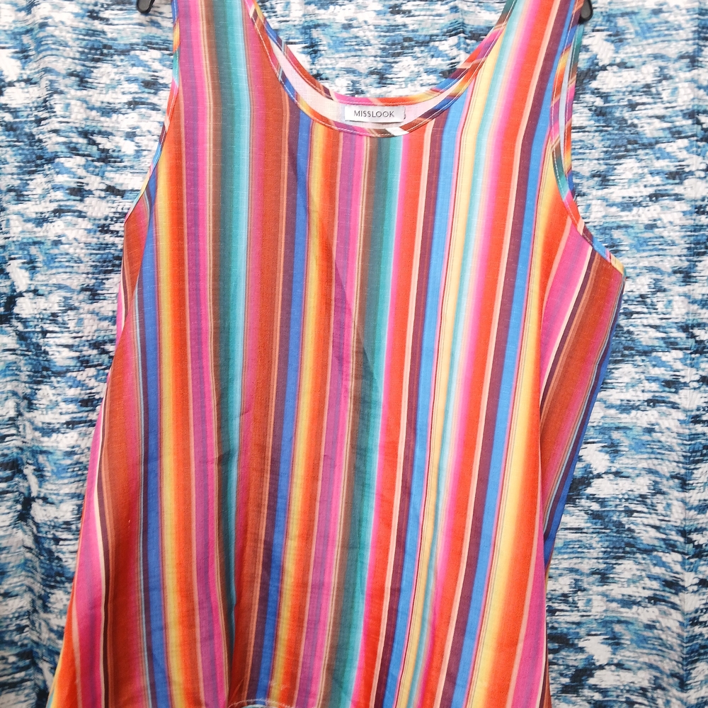 MISSLOOK Colorful Striped Tank Top